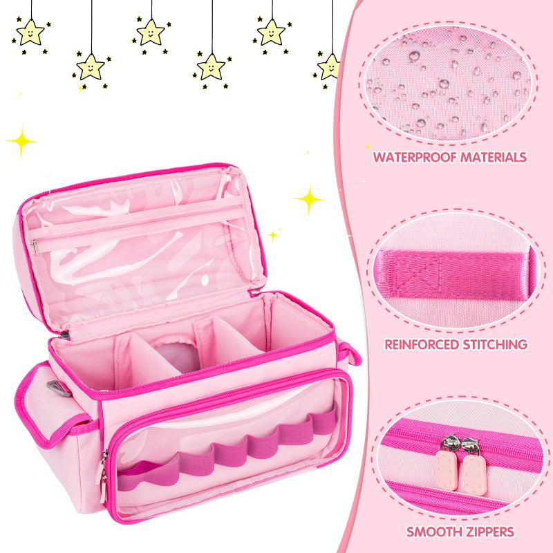 Jaffzora Carrying Case Compatible with Toniebox Starter Set,Cute Storage Bag for Tonies Figures Characters,Tonies Headphones & Accessories, Pink(Bag Only) - Image 4